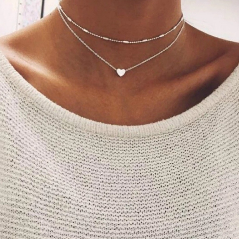 Dainty Layered Silver Necklace